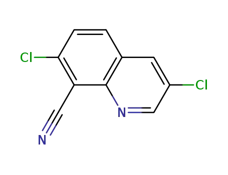 Molecular Structure of 88347-01-7 (8-Quinolinecarbonitrile, 3,7-dichloro-)