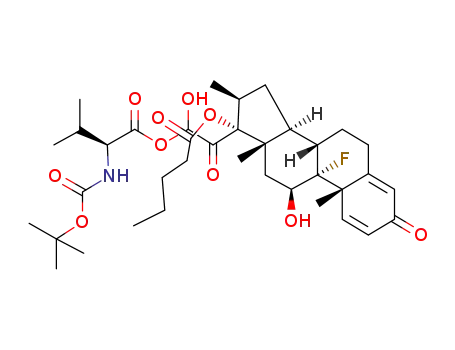 (2S)-2-((1,1-dimethylethoxycarbonyl)-amino)-3-methyl-butyric acid [11β,21-dihydroxy-3,20-dioxo-9-fluoro-16β-methyl-17-valeroyloxy-pregna-1,4-dien-21-yl] ester