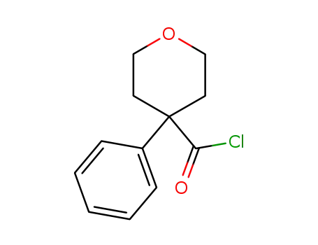 Molecular Structure of 100119-45-7 (4-phenyltetrahydropyran-4-carbonyl chloride)