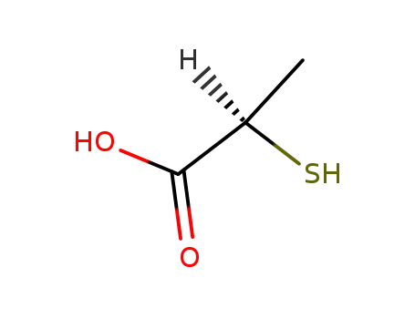 Molecular Structure of 33178-96-0 (Propanoic acid, 2-mercapto-, (R)-)