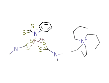 tetra-n-butylammonium (benzothiazole-2-thiolato)bis(dimethyldithiocarbamato)zincate