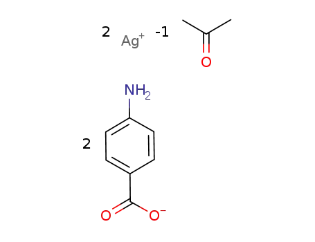 catena(μ3-O,O',N-4-aminobenzoato)(μ2-O,N-4-aminobenzoato)disilver(I) acetone solvate