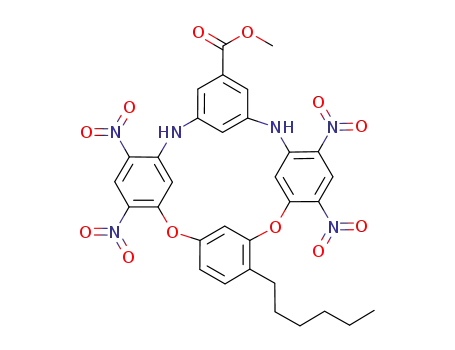 11-carbomethoxy-22-hexyl-4,6,16,18-tetranitro-8,14-diaza-2,20-dioxacalix[4]arene
