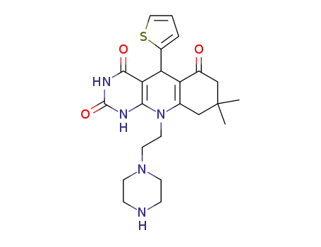 8,8‐dimethyl‐10‐[2‐(piperazin‐1‐yl)ethyl]‐5‐(thiophen‐2‐yl)‐8,9‐dihydropyrimido[4,5‐b]quinoline‐2,4,6(1H,3H,5H,7H,10H)‐trione