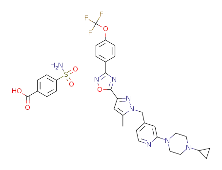 1-cyclopropyl-4-{4-[(5-methyl-3-{3-[4-(trifluoromethoxy)phenyl]-1,2,4-oxadiazol-5-yl}-1H-pyrazol-1-yl)methyl]pyridin-2-yl}piperazine 4-sulfamoylbenzoate