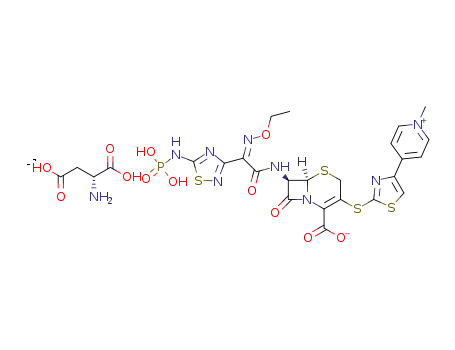 (6R,7R)-7-{(2Z)-2-(ethoxyimino)-2-[5-(phosphonoamino)-1,2,4-thiadiazol-3-yl]acetylamino}-3-{[4-(1-methyl-4-pyridin-1-iumyl)-1,3-thiazol-2-yl]sulfanyl}-8-oxo-5-thia-1-azabicyclo[4.2.0]oct-2-ene-2-carboxylate L-aspartate