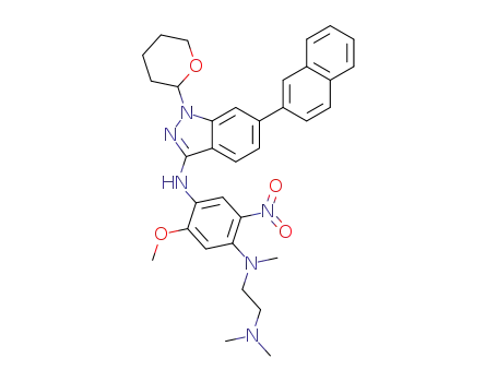 N1-(2-(dimethylamino)ethyl)-5-methoxy-N1-methyl-N4-(6-(naphthalen-2-yl)-1-(tetrahydro-2H-pyran-2-yl)-1H-indazol-3-yl)-2-nitrobenzene-1,4-diamine