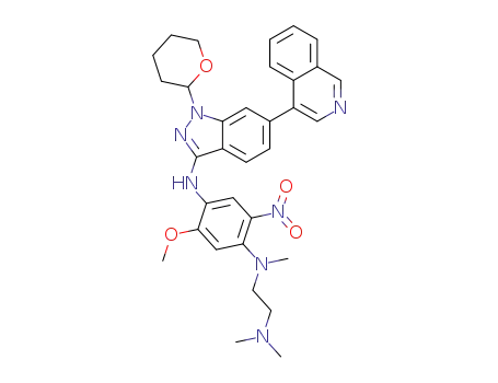 N1-(2-(dimethylamino)ethyl)-N4-(6-(isoquinolin-4-yl)-1-(tetrahydro-2H-pyran-2-yl)-1H-indazol-3-yl)-5-methoxy-N1-methyl-2-nitrobenzene-1,4-diamine