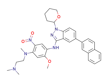 N1-(2-(dimethylamino)ethyl)-5-methoxy-N1-methyl-N4-(5-(naphthalen-2-yl)-1-(tetrahydro-2H-pyran-2-yl)-1H-indazol-3-yl)-2-nitrobenzene-1,4-diamine
