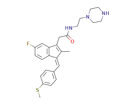 (Z)-2-(5-fluoro-2-methyl-1-(4-(methylthio)benzylidene)-1H-inden-3-yl)-N-(2-(piperazin-1-yl)ethyl)acetamide