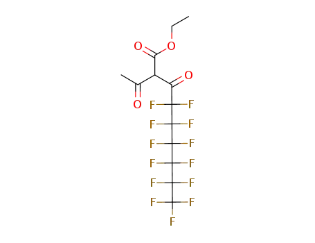 Molecular Structure of 115479-07-7 (Nonanoic acid, 2-acetyl-4,4,5,5,6,6,7,7,8,8,9,9,9-tridecafluoro-3-oxo-,
ethyl ester)