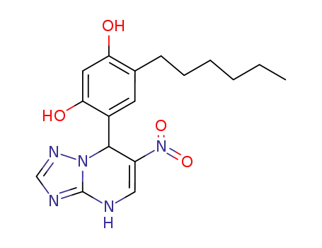 4-Hexyl-6-(6-nitro-4,7-dihydro-[1,2,4]triazolo[1,5-a]pyrimidin-7-yl)-benzene-1,3-diol
