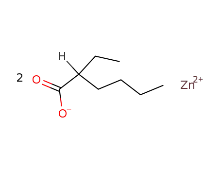 Molecular Structure of 136-53-8 (Ethylhexanoic acid zinc salt)