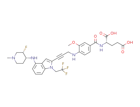 (4-((3-(4-(((3S,4R)-3-fluoro-1-methylpiperidin-4-yl)amino)-1-(2,2,2-trifluoroethyl)-1H-indol-2-yl)prop-2-yn-1-yl)amino)-3-methoxybenzoyl)-L-glutamic acid