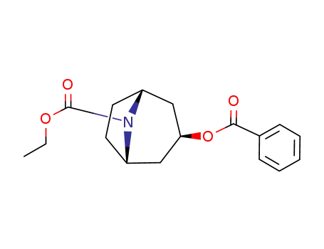 Molecular Structure of 95687-86-8 (8-Azabicyclo[3.2.1]octane-8-carboxylic acid, 3-(benzoyloxy)-, ethyl
ester, exo-)