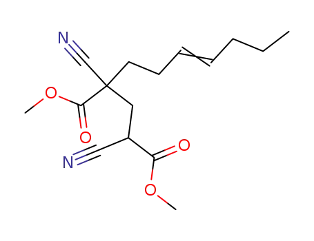 2,4-Dicyano-2-((E)-hept-3-enyl)-pentanedioic acid dimethyl ester