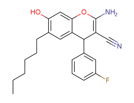 2-Amino-4-(3-fluoro-phenyl)-6-hexyl-7-hydroxy-4H-chromene-3-carbonitrile