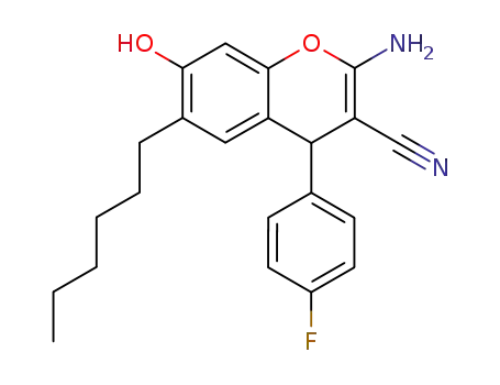 2-Amino-4-(4-fluoro-phenyl)-6-hexyl-7-hydroxy-4H-chromene-3-carbonitrile