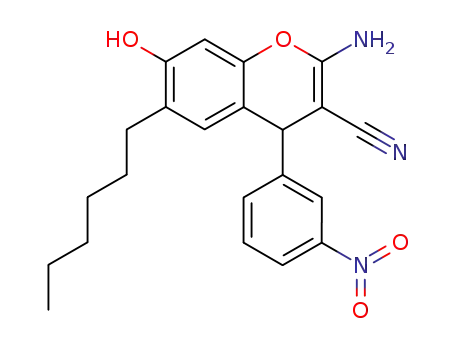 2-Amino-6-hexyl-7-hydroxy-4-(3-nitro-phenyl)-4H-chromene-3-carbonitrile