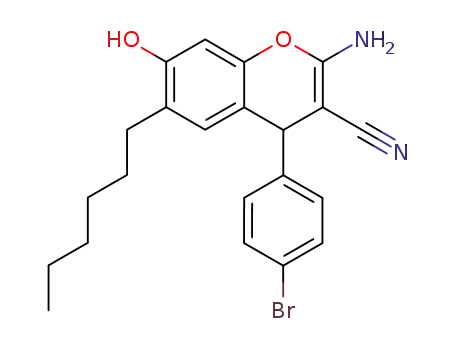 2-amino-4-(4-bromophenyl)-6-hexyl-7-hydroxy-3-cyano-4H-benzopyran