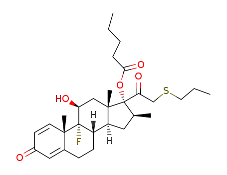 9α-fluoro-11β-hydroxy-16β-methyl-21-propylthio-17α-valeryloxy-1,4-pregnadiene-3,20-dione