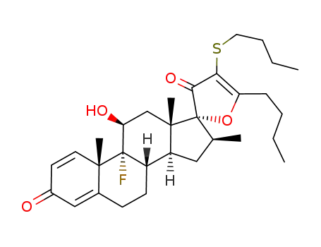 (17R)-5'-butyl-4'-butylthio-9α-fluoro-11β-hydroxy-16β-methyl-spiro-3,3'-dione