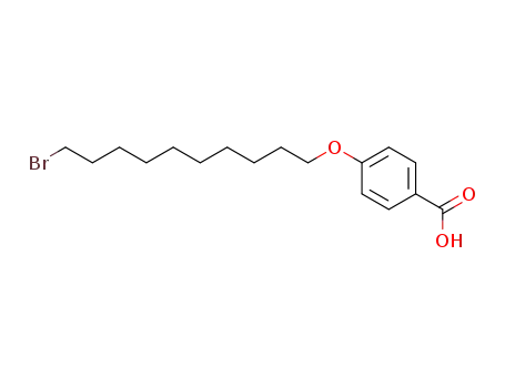 Molecular Structure of 88931-97-9 (Benzoic acid, 4-[(10-bromodecyl)oxy]-)