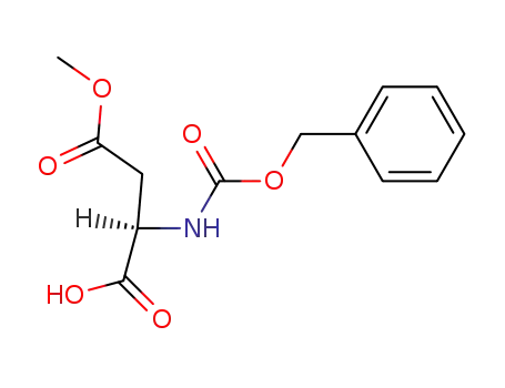 Molecular Structure of 28862-78-4 (D-Aspartic acid, N-[(phenylmethoxy)carbonyl]-, 4-methyl ester)