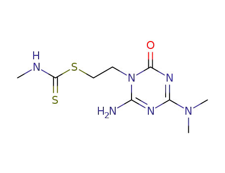 2-amino-N(3)-(2-methyldithiocarbamoylethyl)-6-dimethylamino-sym-triazin-4-one