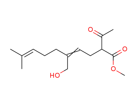 (E)-2-Acetyl-5-hydroxymethyl-9-methyl-deca-4,8-dienoic acid methyl ester