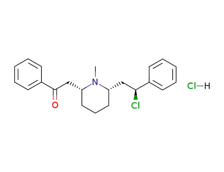 (-)cis-N-methyl-2-(2-chloro-2-phenylethyl)-6-(2-oxo-2-phenylethyl)piperidine hydrochloride