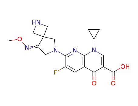 1-cyclopropyl-6-fluoro-7-(8-methoxyimino-2,6-diaza-spiro[3,4]oct-6-yl)-4-oxo-1,4-dihydro[1,8]naphthyridine-3-carboxylic acid