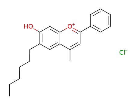 6-hexyl-7-hydroxy-4-methylflavylium chloride
