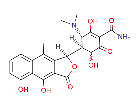 (3S)-4t-[(R)-4,5-dihydroxy-9-methyl-3-oxo-1,3-dihydro-naphtho[2,3-c]furan-1-yl)-3r-dimethylamino-2,5ξ-dihydroxy-6-oxo-cyclohex-1-enecarboxylic acid amide