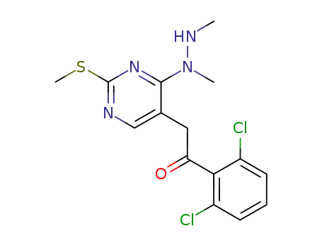 1-(2,6-dichloro-phenyl)-2-[4-(N,N'-dimethyl-hydrazino)-2-methylsulfanyl-pyrimidin-5-yl]-ethanone