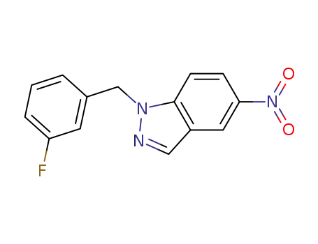Molecular Structure of 529508-58-5 (1-[(3-Fluorophenyl)methyl]-5-nitro-1H-indazole)