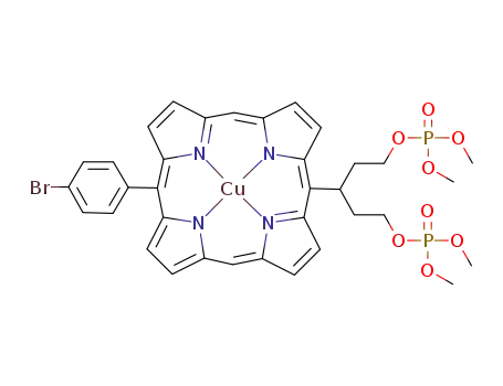 Cu(II)-5-(4-bromophenyl)-15-[1,5-bis(dimethoxyphosphoryloxy)pent-3-yl]porphyrin
