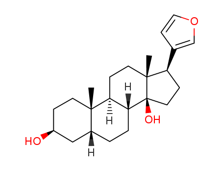 Molecular Structure of 1919-02-4 (24-Nor-5beta,14beta-chola-20,22-diene-3beta,14-diol, 21,23-epoxy-)