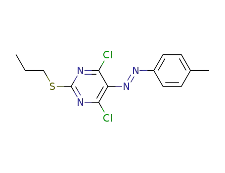 4,6-dichloro-5-((E)-2-(4-methylphenyl)diazenyl)-2-(propylsulfanyl)pyrimidine