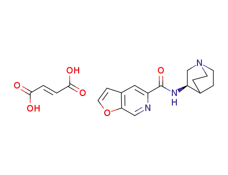 Molecular Structure of 708261-37-4 (Furo[2,3-c]pyridine-5-carboxamide, N-(3R)-1-azabicyclo[2.2.2]oct-3-yl-,
(2E)-2-butenedioate (1:1))