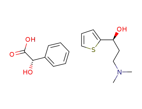 Molecular Structure of 287737-72-8 ((2S)-HYDROXY(PHENYL)ACETIC ACID  (1S)-3-(DIMETHYLAMINO)-1-(2-THIENYL)PROPAN-1-OL (1:1) (SALT))