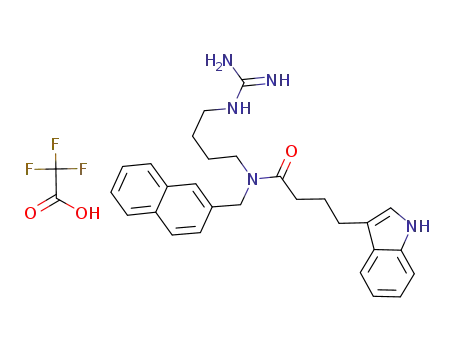 N-(4-guanidinobutyl)-4-(1H-indol-3-yl)-N-((naphthalen-2-yl)methyl)butanamide trifluoroacetic acid salt