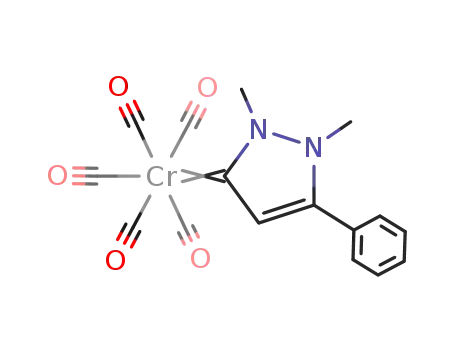 pentacarbonyl(1,2-dimethyl-5-phenyl-2,3-dihydropyrazol-3-ylidene)chromium
