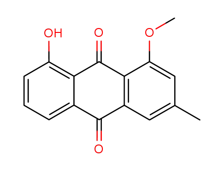 Molecular Structure of 67116-22-7 (9,10-Anthracenedione, 8-hydroxy-1-methoxy-3-methyl-)