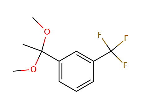Molecular Structure of 73589-85-2 (Benzene, 1-(1,1-dimethoxyethyl)-3-(trifluoromethyl)-)