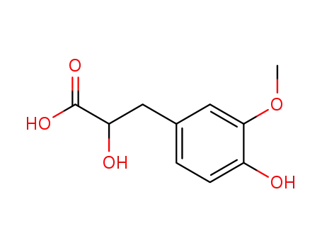 Molecular Structure of 2475-56-1 (2-hydroxy-3-(4-hydroxy-3-methoxy-phenyl)-propanoic acid)