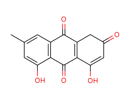 Molecular Structure of 112683-58-6 (2,9,10(1H)-Anthracenetrione, 4,5-dihydroxy-7-methyl-)