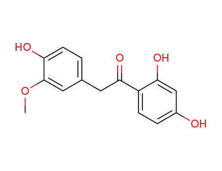 Molecular Structure of 40456-49-3 (Ethanone, 1-(2,4-dihydroxyphenyl)-2-(4-hydroxy-3-methoxyphenyl)-)