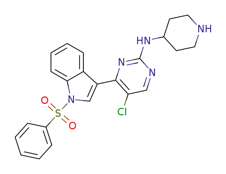 5-chloro-4-(1-(phenylsulfonyl)-1-indol-3-yl)-N-(piperidin-4-yl)pyrimidin-2-amine