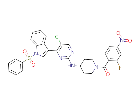 (4-(5-chloro-4-(1-(phenylsulfonyl)-1H-indol-3-yl)pyrimidin-2-ylamino)piperidin-1-yl)(2-fluoro-4-nitrophenyl)methanone